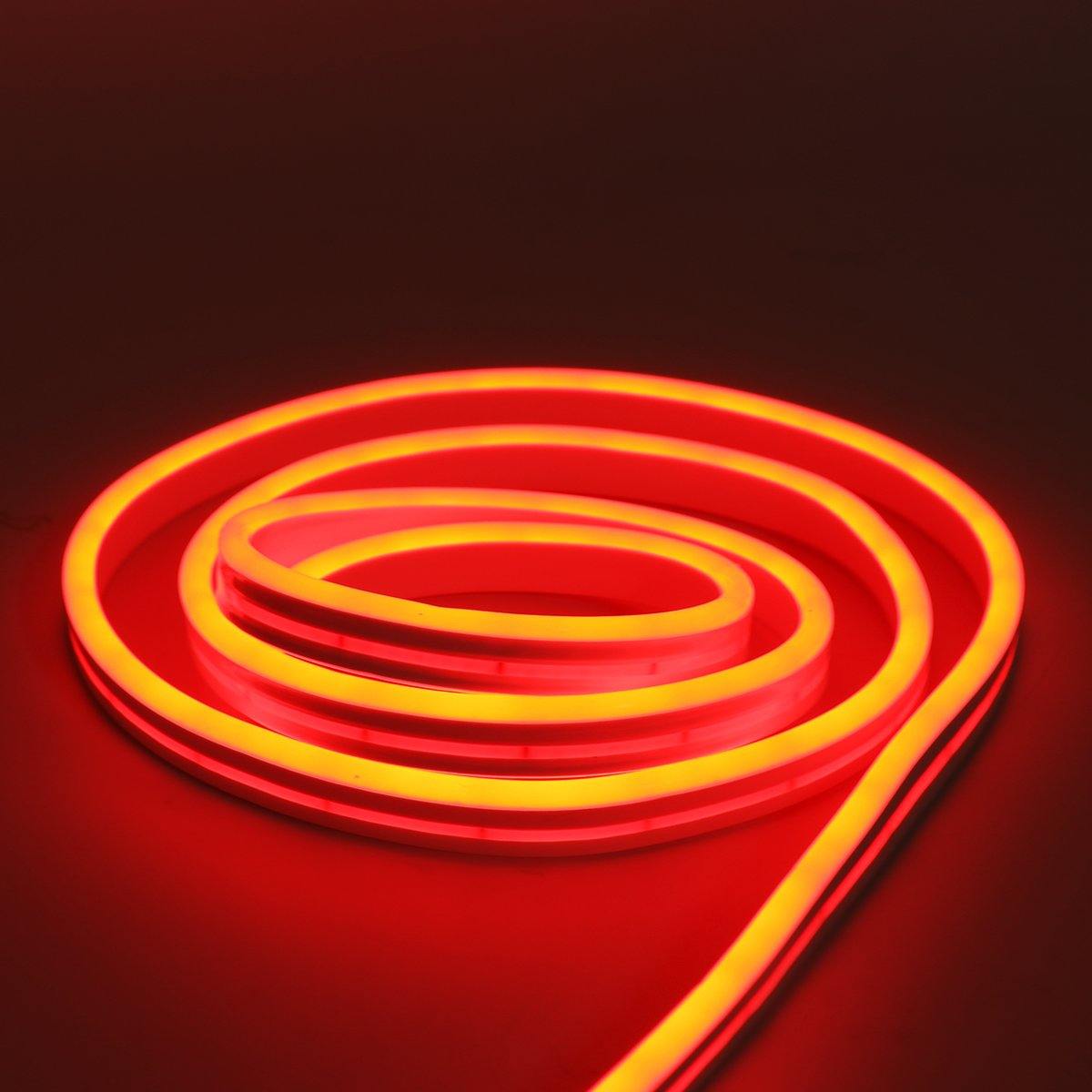 DC12V 5M Flexible Neon EL Wire Light SMD2835 Waterproof Silicone LED Strip Tube Lamp Outdoor Decoration