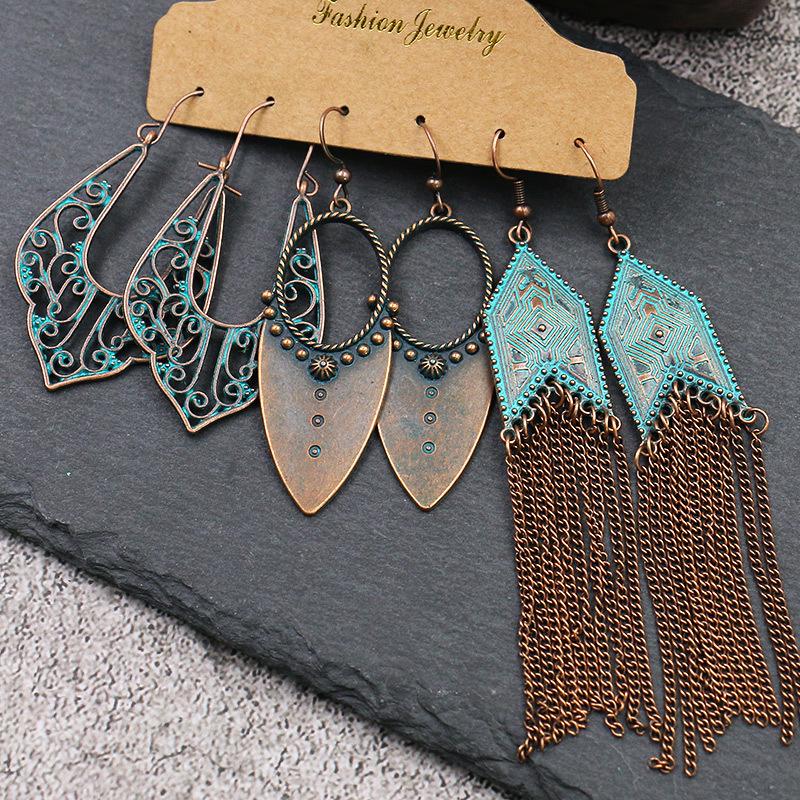 Bohemian Hand-woven tassel earrings(3 Set)