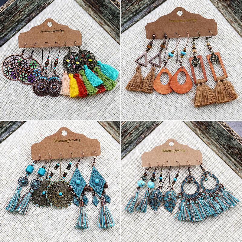 Bohemian Style Tassel Earrings (3 Set)