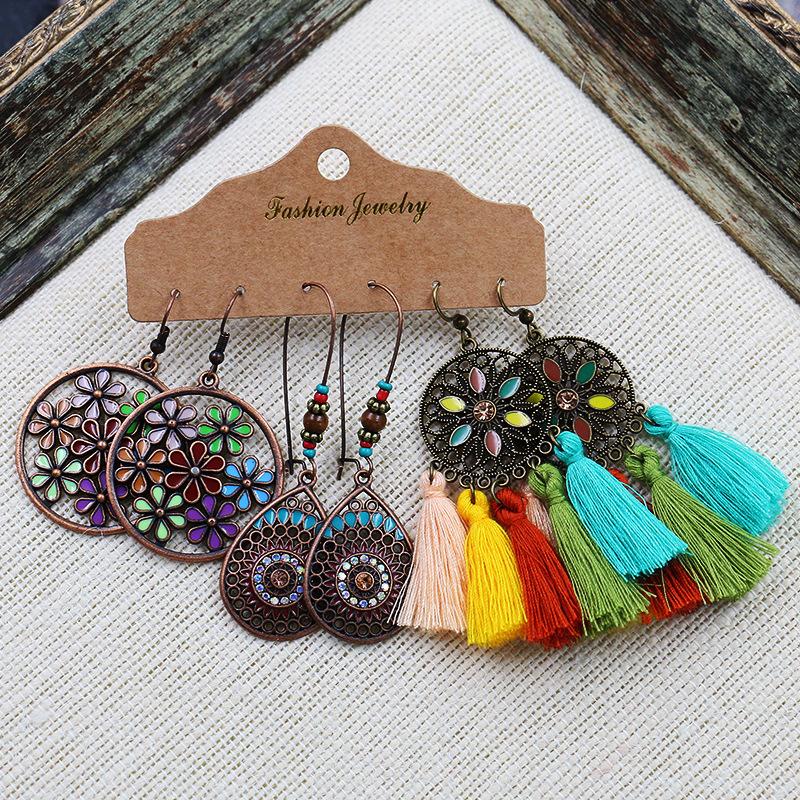 Bohemian Style Tassel Earrings (3 Set)