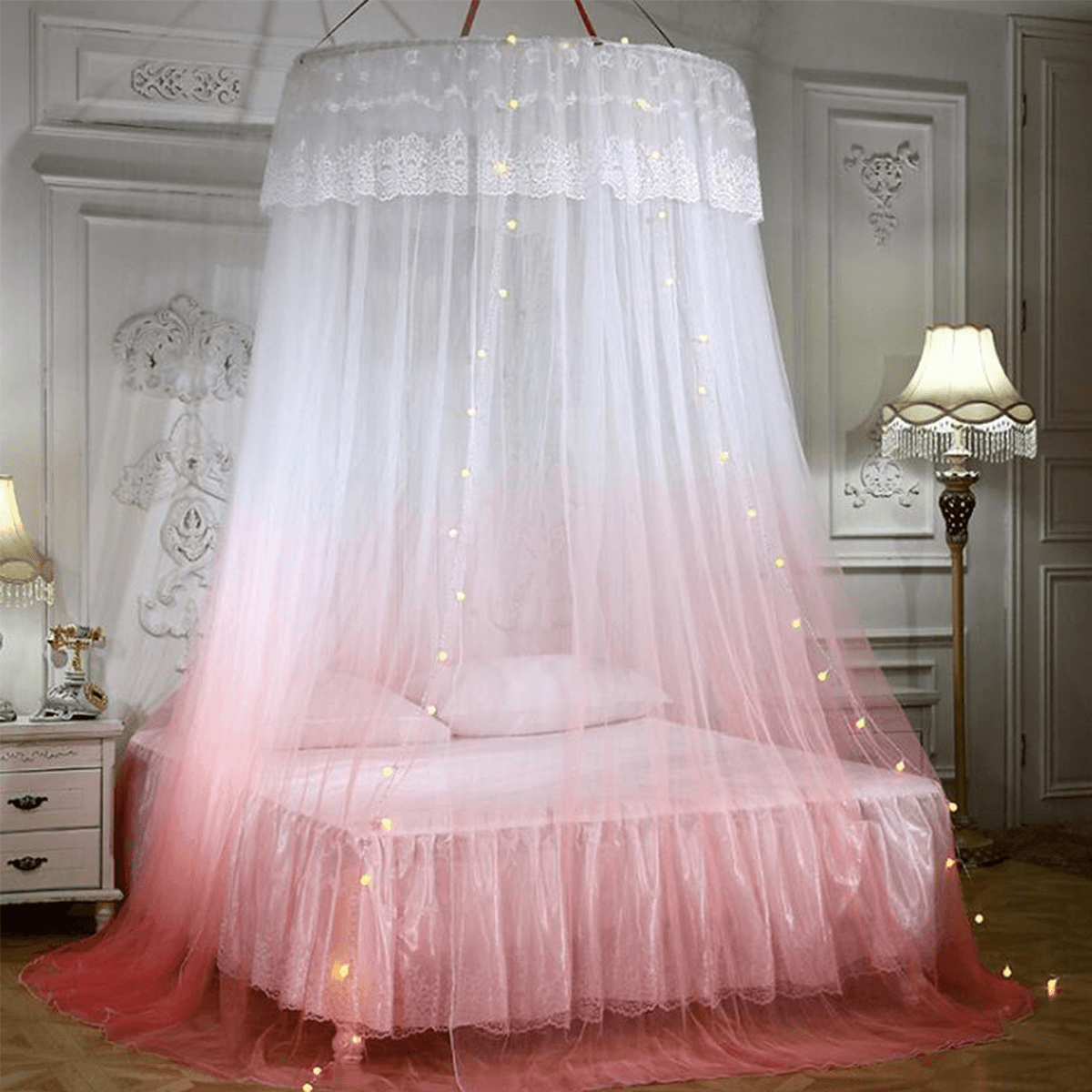 Ceiling-Mounted Mosquito Net Free Installation Home Dome Foldable Bed Canopy