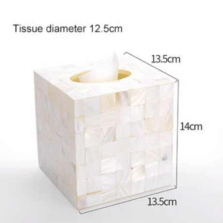 Tissue Box Mother of Pearl Tissue Box Holder, Luxurious Tissue Box Cover Holder Model House Designer Tissue Cover