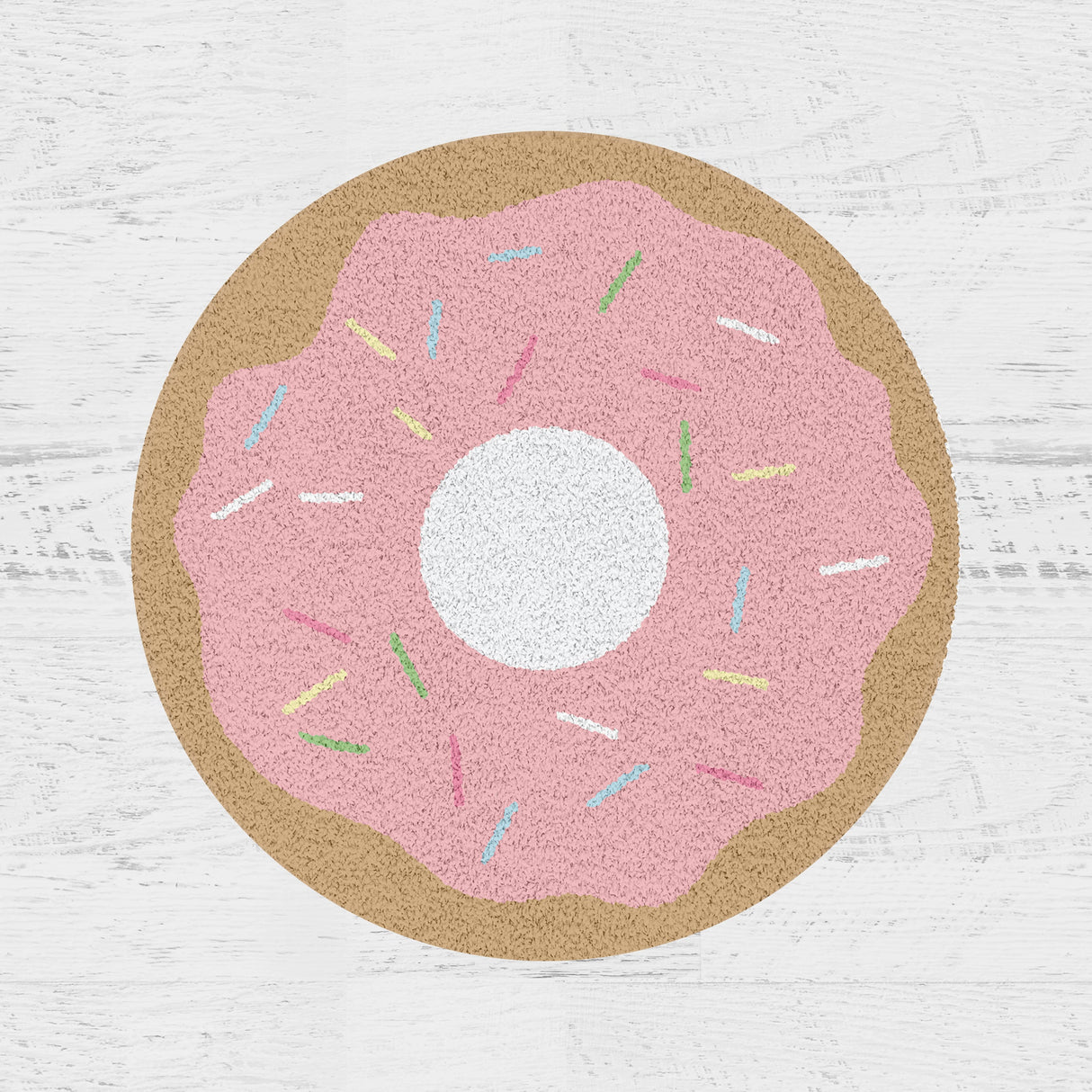 Feblilac Pink Donut Tufted Bath Mat