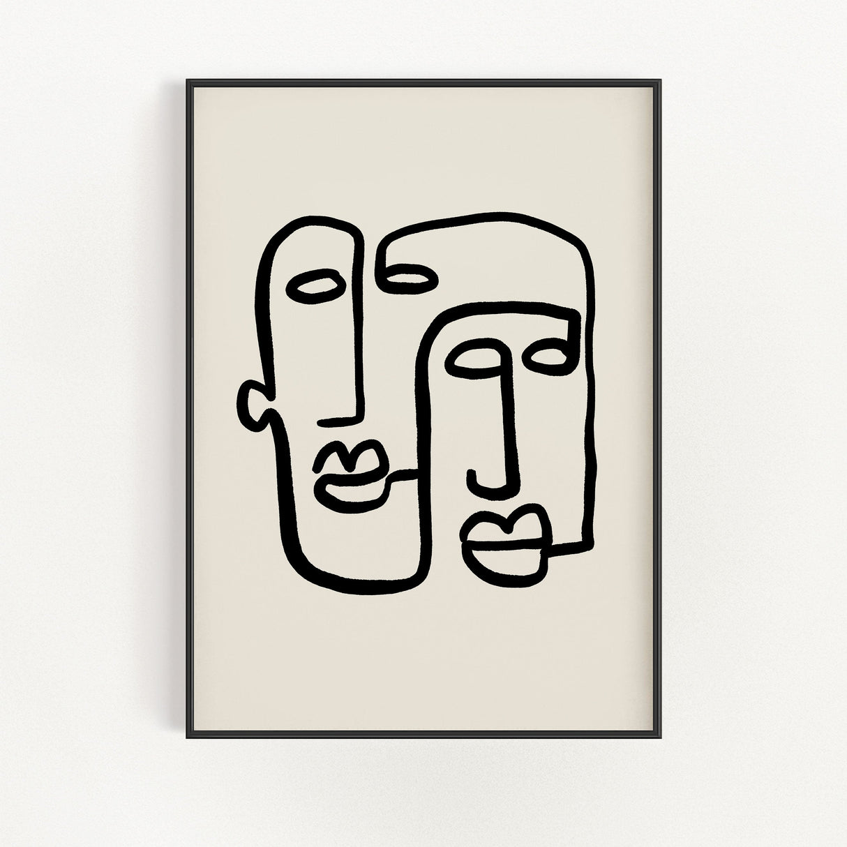 Abstract 2 Faces Wall Art