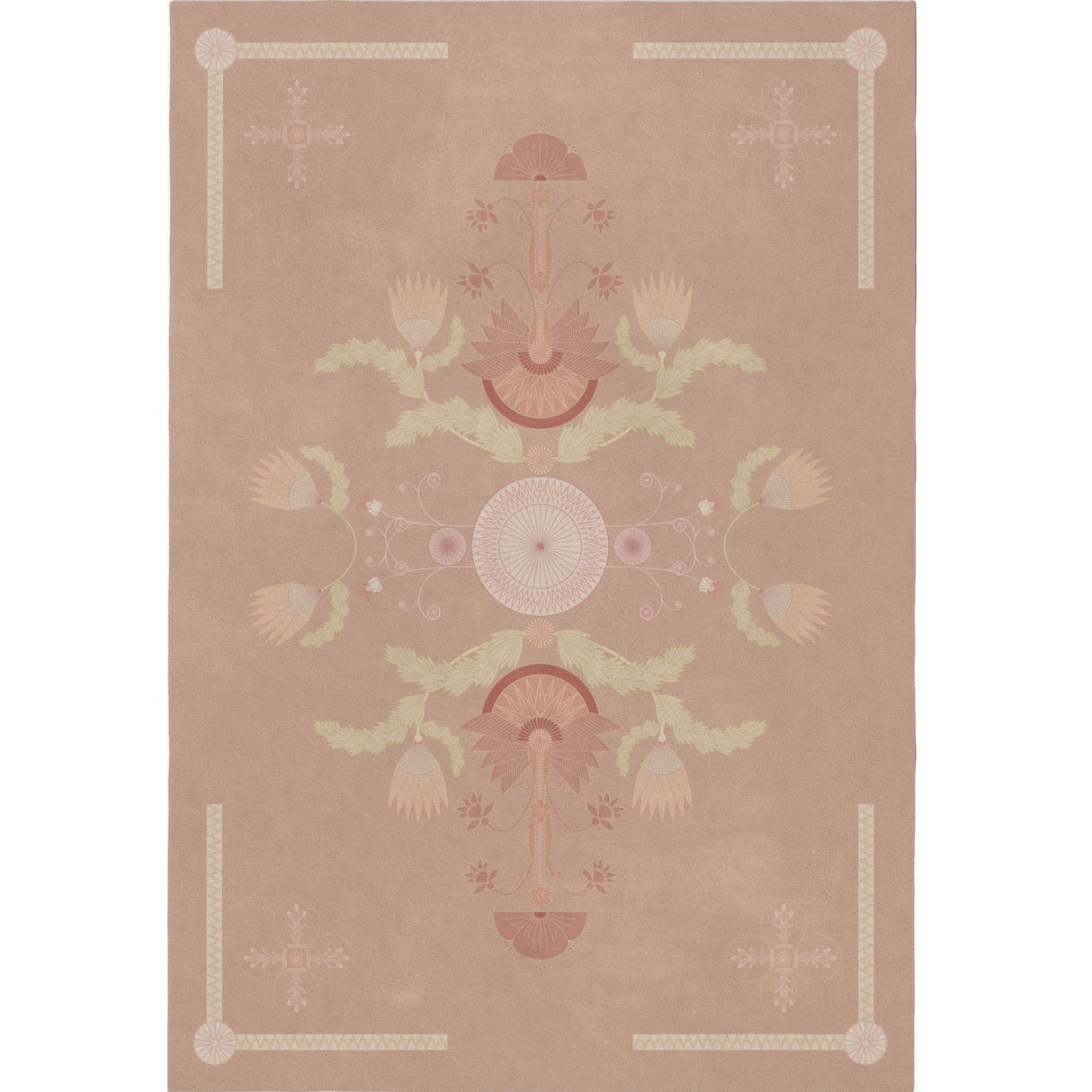 Asian Pond Bloom Coral Rug