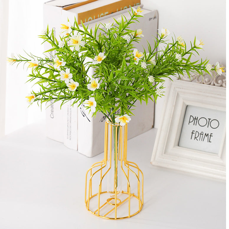 Simple Metal Vase with Glass Tube