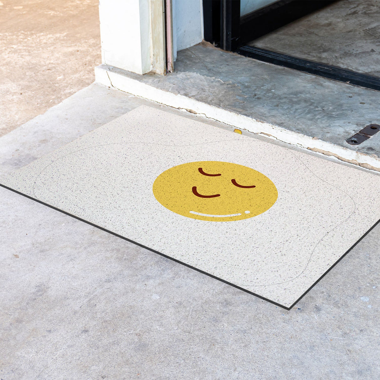 Feblilac Cute Egg Yellow PVC Coil Door Mat