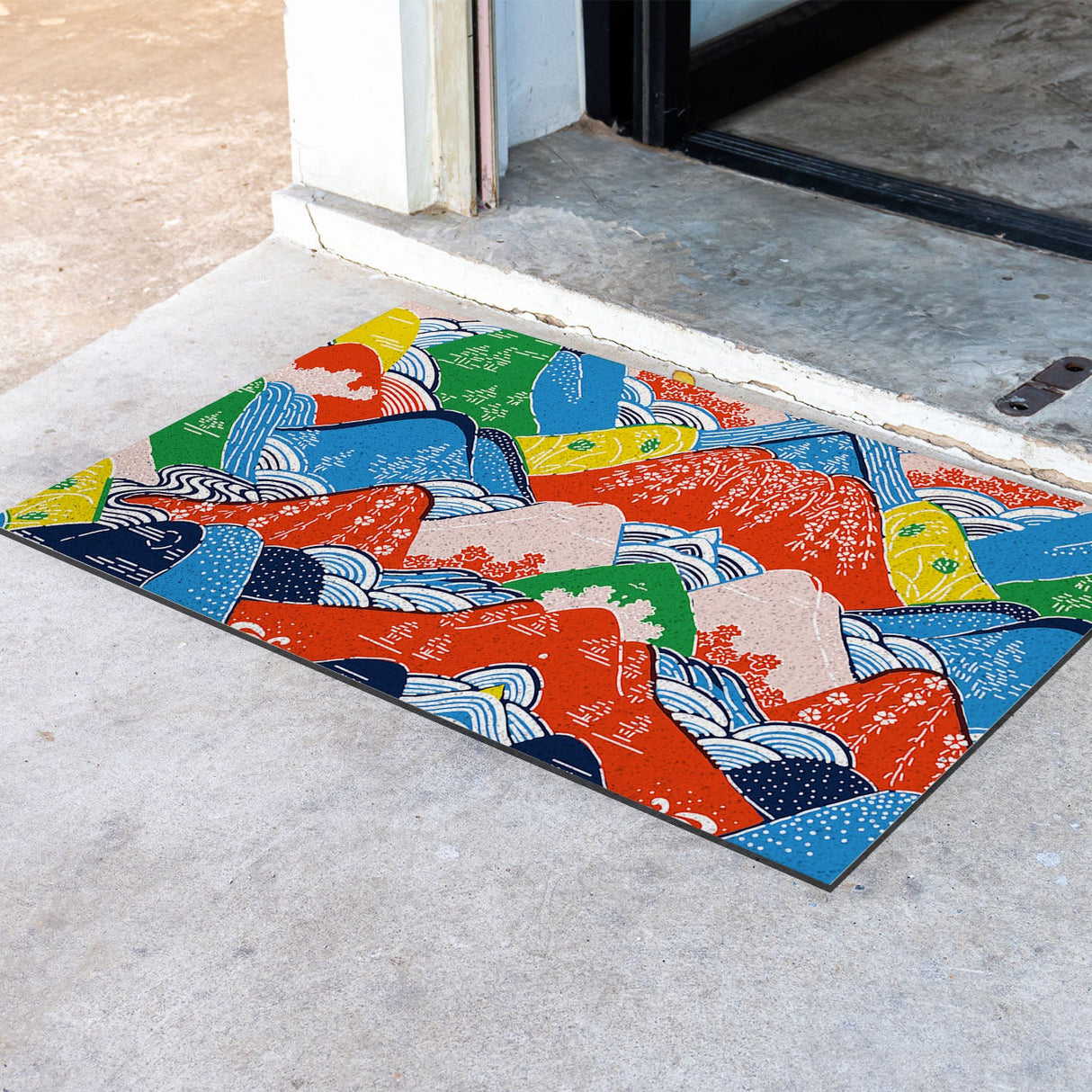 Feblilac Colorful Mountains PVC Coil Door Mat