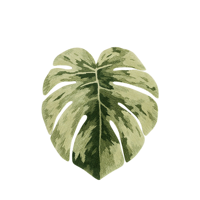 Monstera Bedroom Mat, Handmade Tufted Rug for Living Room