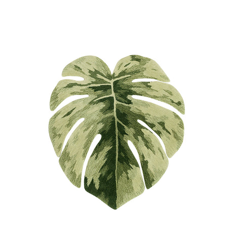 Monstera Bedroom Mat, Handmade Tufted Rug for Living Room