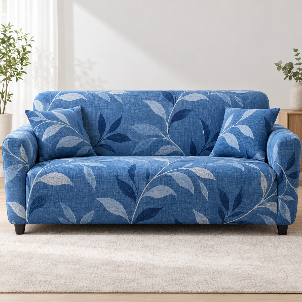 Blue Esthetic Pattern Elastic Sofa Cover