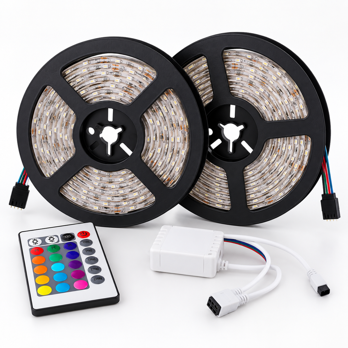 2x5M 2835 SMD Non-waterproof RGB LED Strip Light 24Keys Remote Control KTV Hotel Bar Home TV Back Lighting
