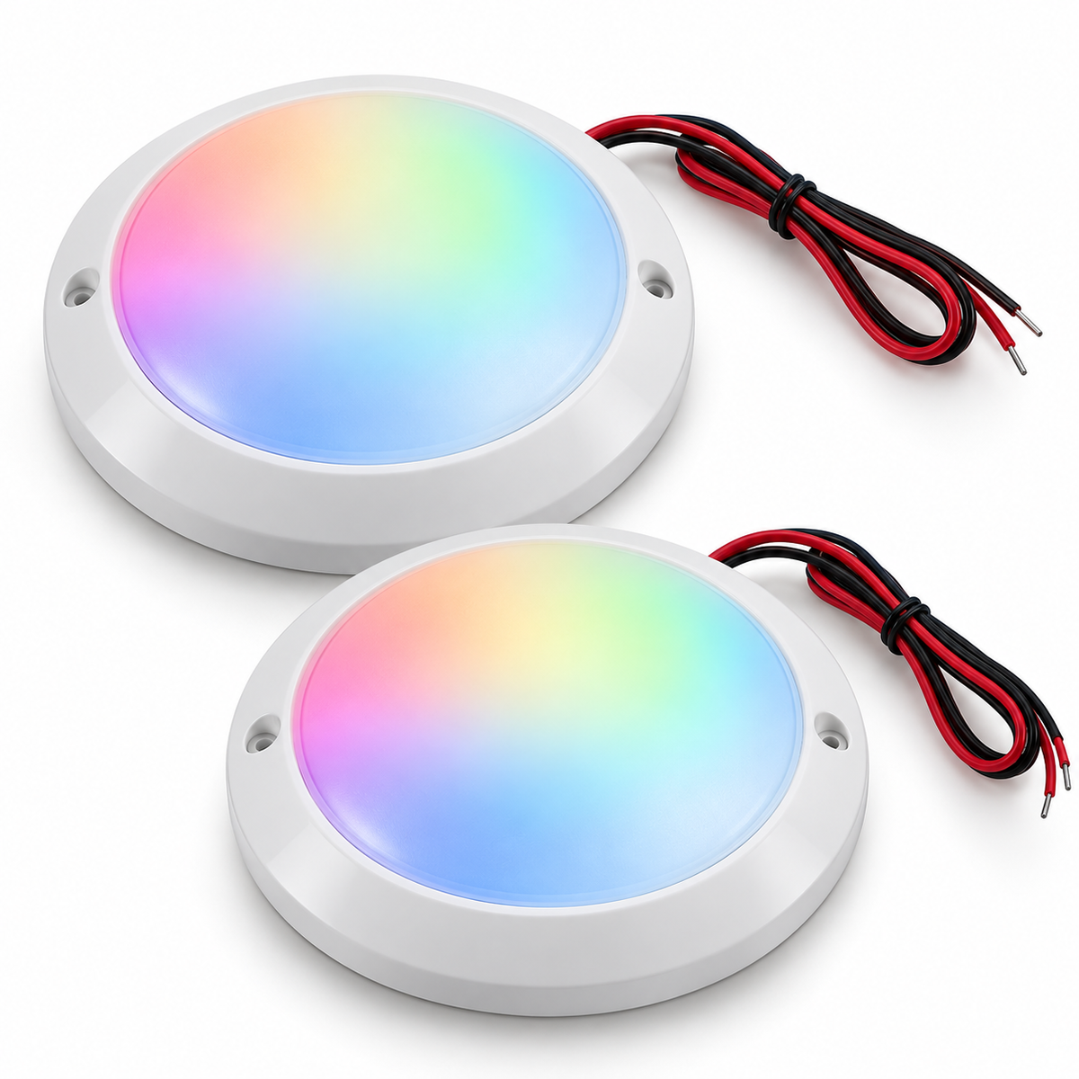 2PCS RV RGB LED Ceiling light Car Dome Interior Light Under Cabinet Lamps Boat Van 12V