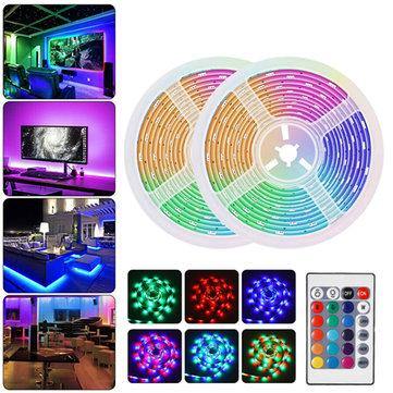 DC12V Waterproof 2M 3M 5M 10M SMD2835 RGB LED Strip Light 24Keys Remote Control Home Outdoor KTV Hotel