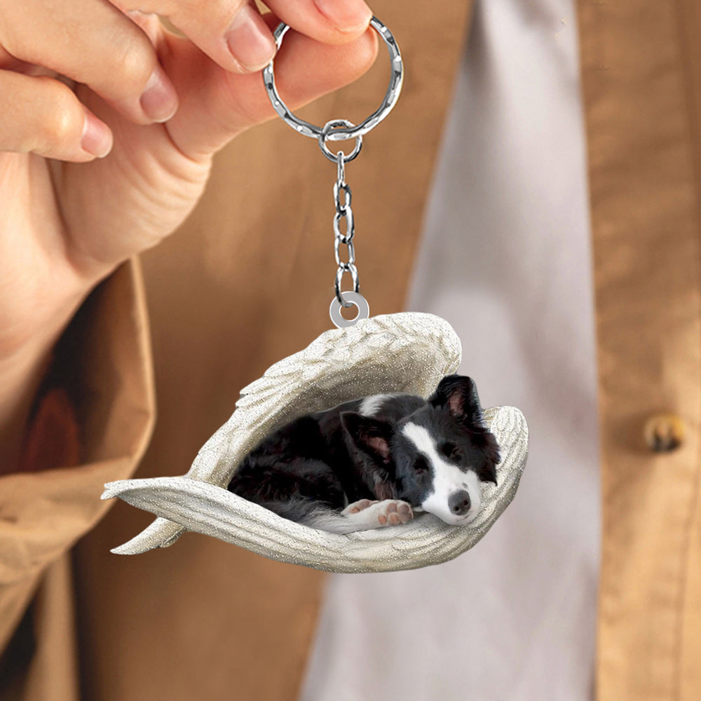 Border collie Sleeping Angel Acrylic Keychain