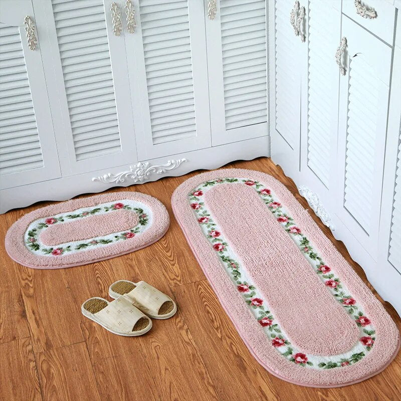 Pastoral Floor Carpet Living Room Bedroom Carpet Area Rug Anti-slip Floor Mat Bathroom Carpet Mat Kitchen Mat Home Textile