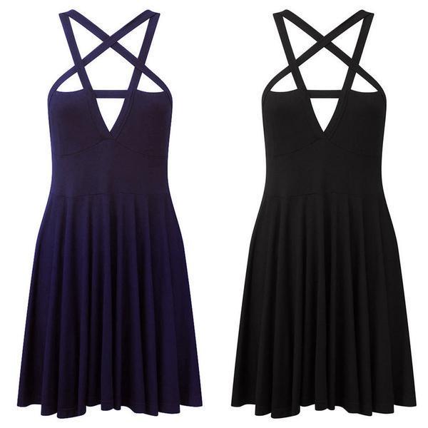 2021 New Sexy Pentagram Vintage Gothic Dress