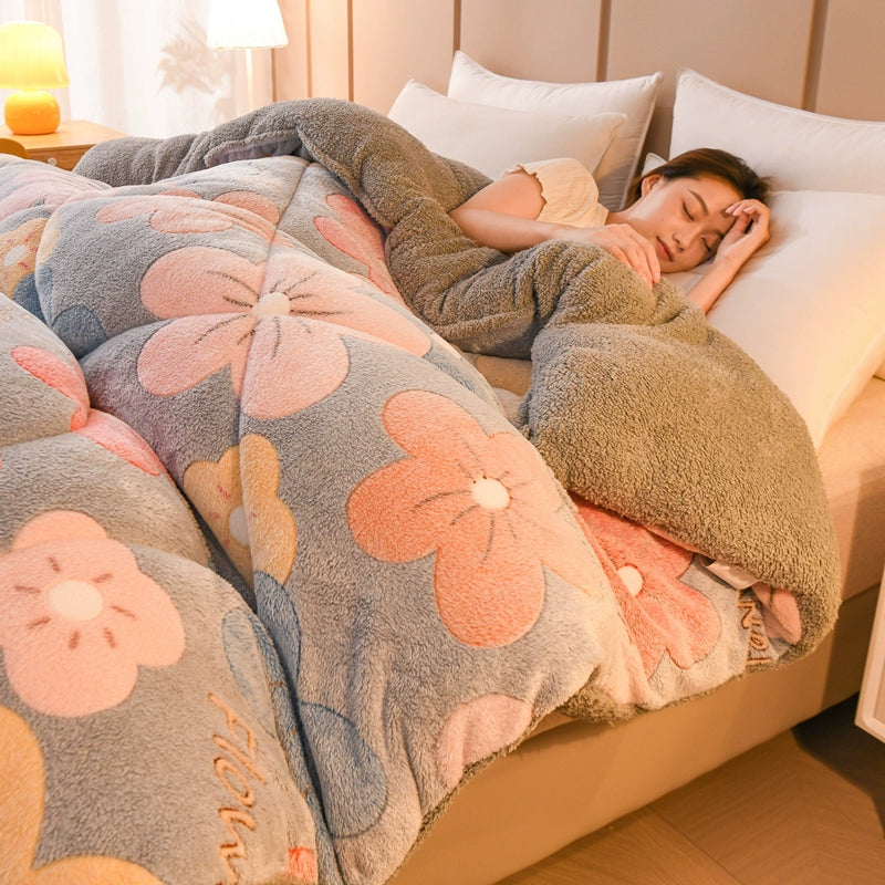 Flower Soft Plush Duvet Cover
