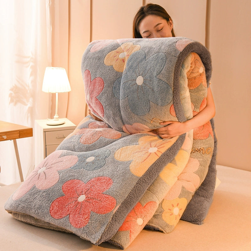 Flower Soft Plush Duvet Cover