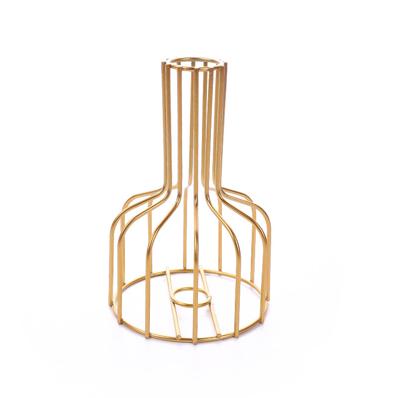 Simple Metal Vase with Glass Tube