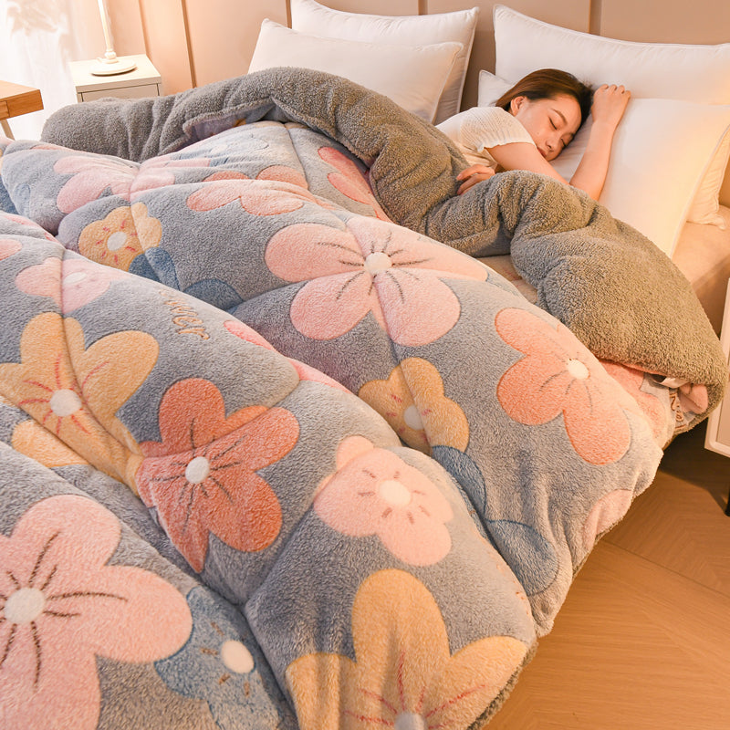 Flower Soft Plush Duvet Cover