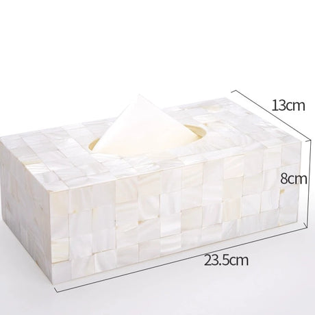 Tissue Box Mother of Pearl Tissue Box Holder, Luxurious Tissue Box Cover Holder Model House Designer Tissue Cover