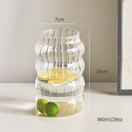 Borosilicate Ribbed Glass Cup