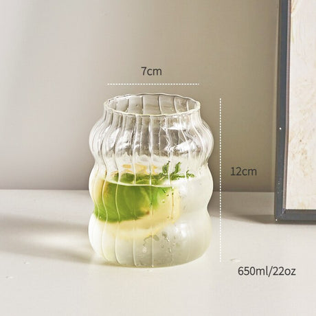 Borosilicate Ribbed Glass Cup