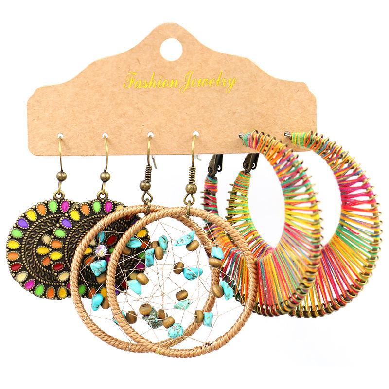 Bohemian Hand-woven tassel earrings(3 Set)