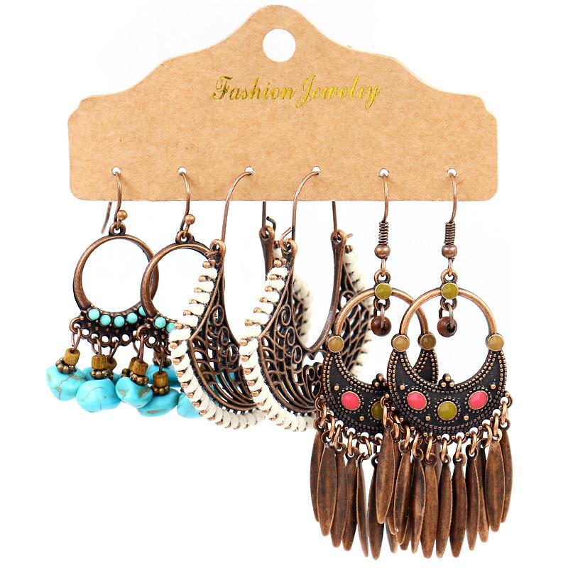 Bohemian Hand-woven tassel earrings(3 Set)