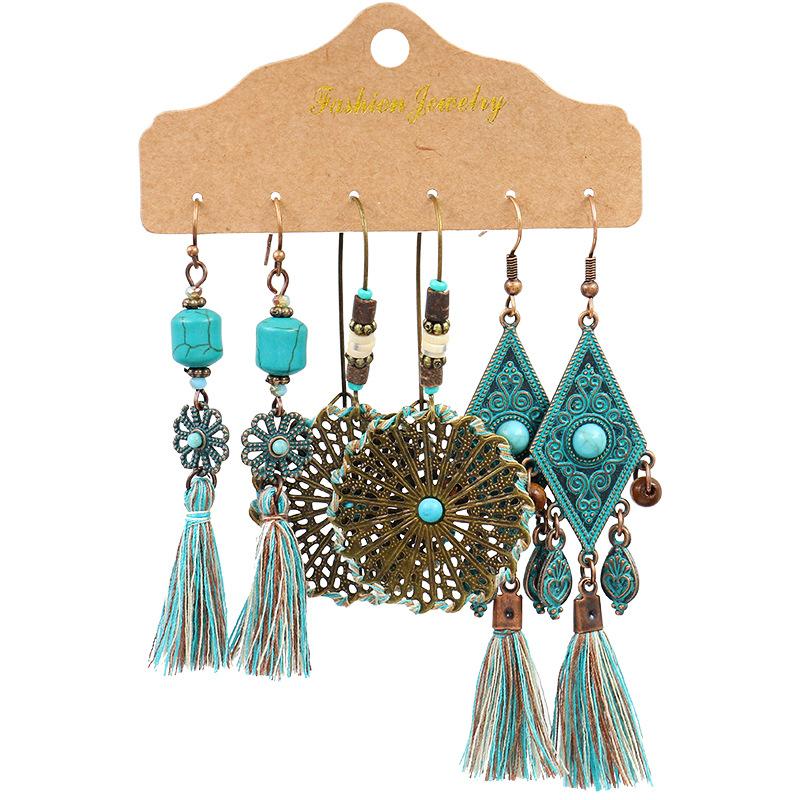 Bohemian Style Tassel Earrings (3 Set)