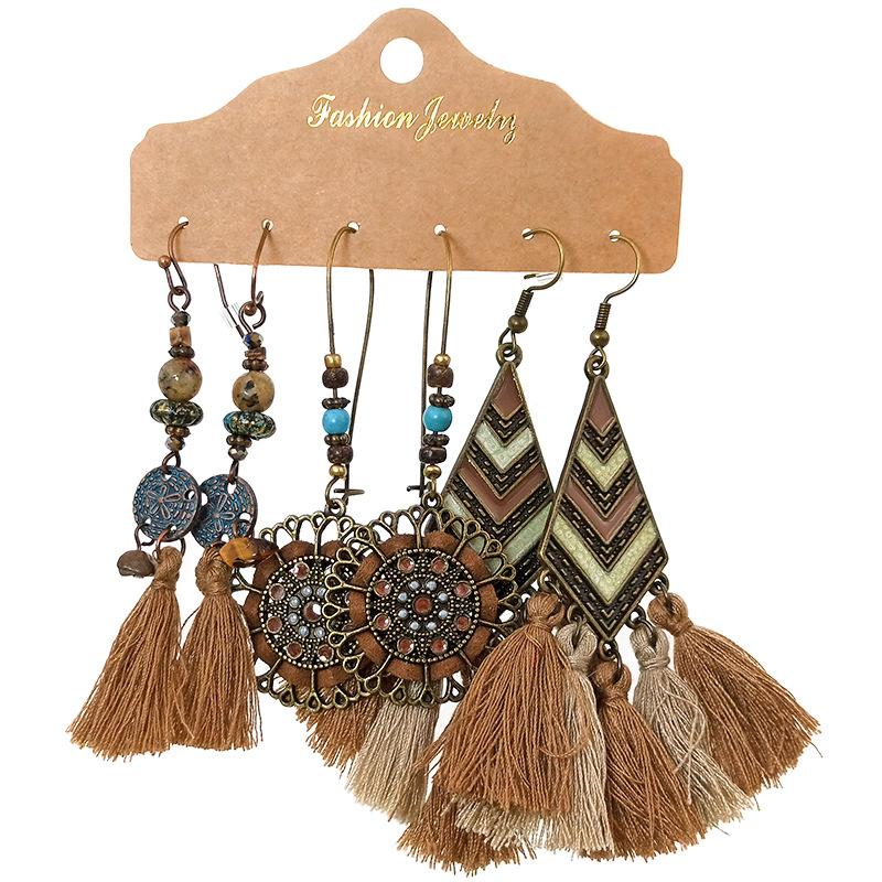 Bohemian Style Tassel Earrings (3 Set)