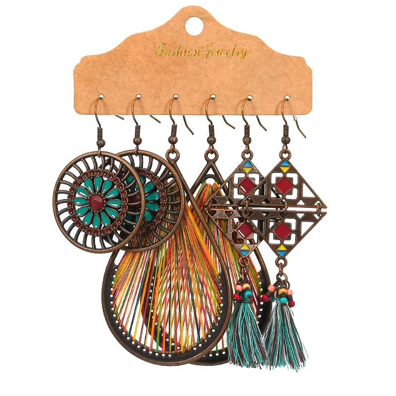 Bohemian Style Tassel Earrings (3 Set)