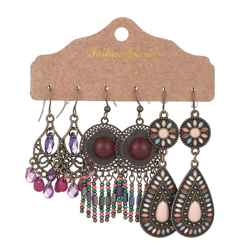 Bohemian Hand-woven tassel earrings(3 Set)