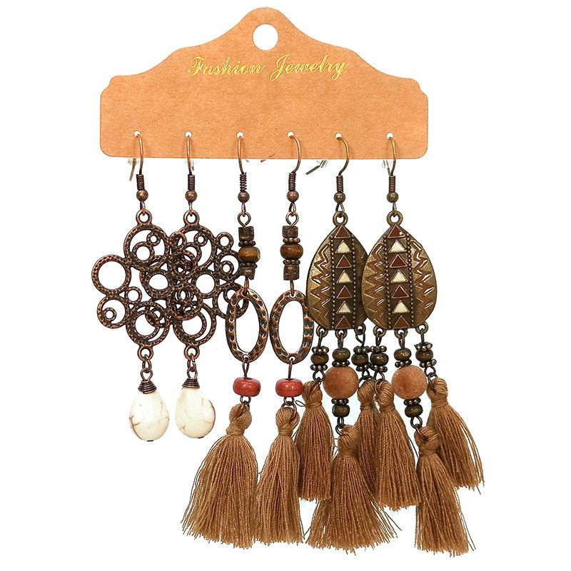 Bohemian Style Tassel Earrings (3 Set)