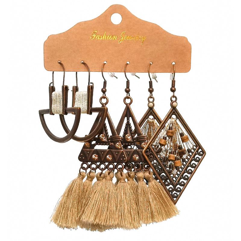 Bohemian Style Tassel Earrings (3 Set)