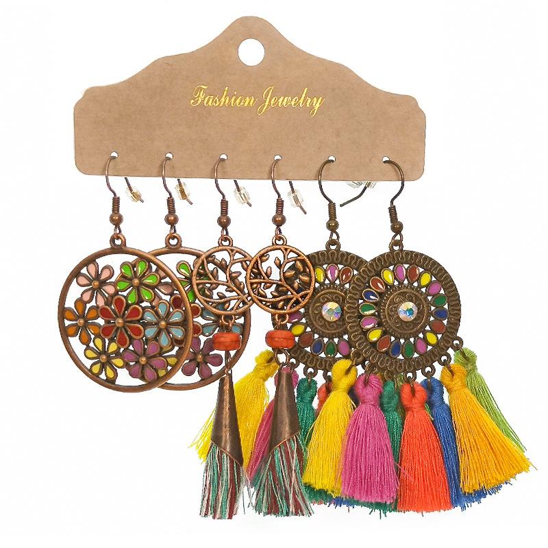 Bohemian Style Tassel Earrings (3 Set)