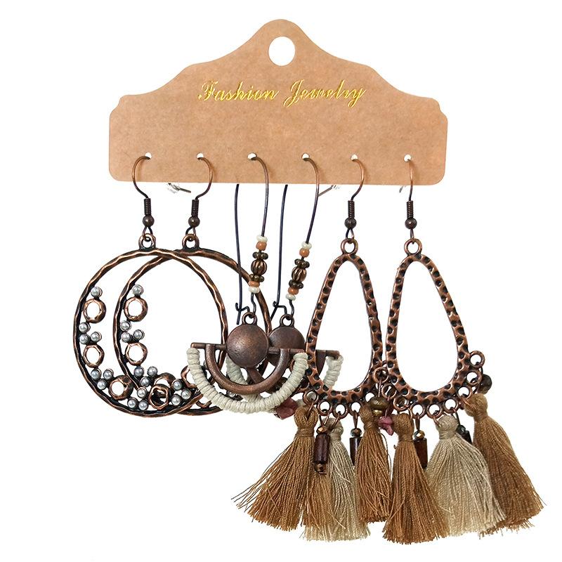 Bohemian Style Tassel Earrings (3 Set)