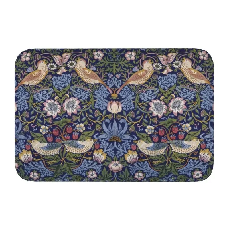 Custom William Morris Compton Floral Art Nouveau Pattern Doormat Bath Door Floor Mat Textile Pattern Toilet Rug Carpet Footpad