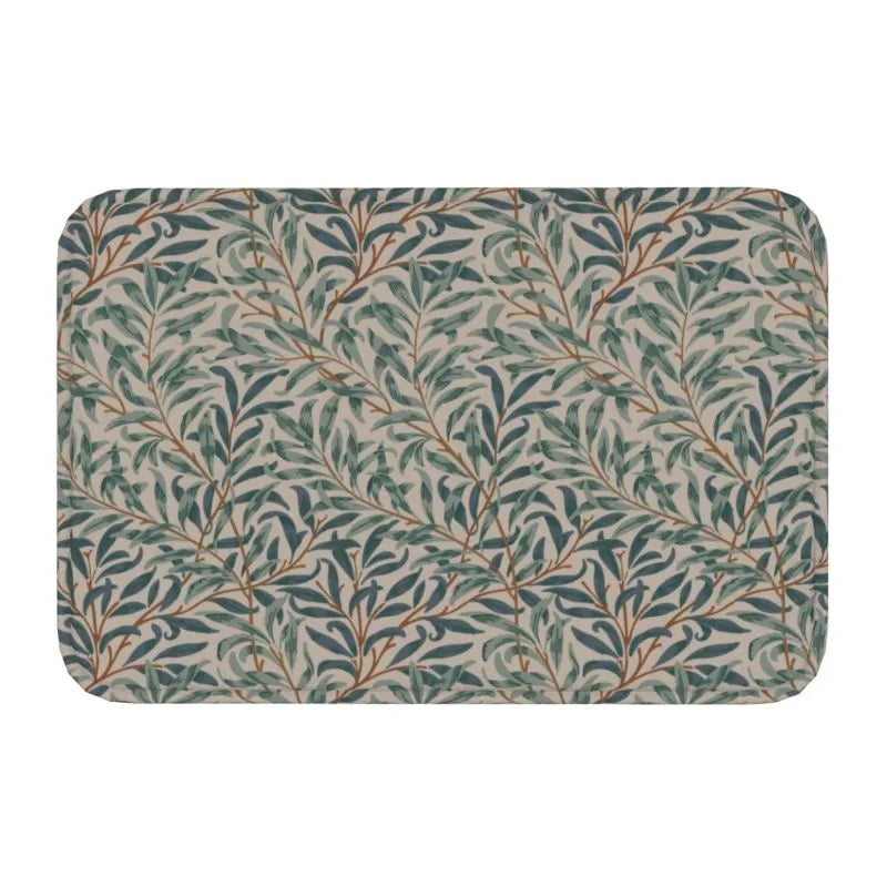 Custom William Morris Compton Floral Art Nouveau Pattern Doormat Bath Door Floor Mat Textile Pattern Toilet Rug Carpet Footpad