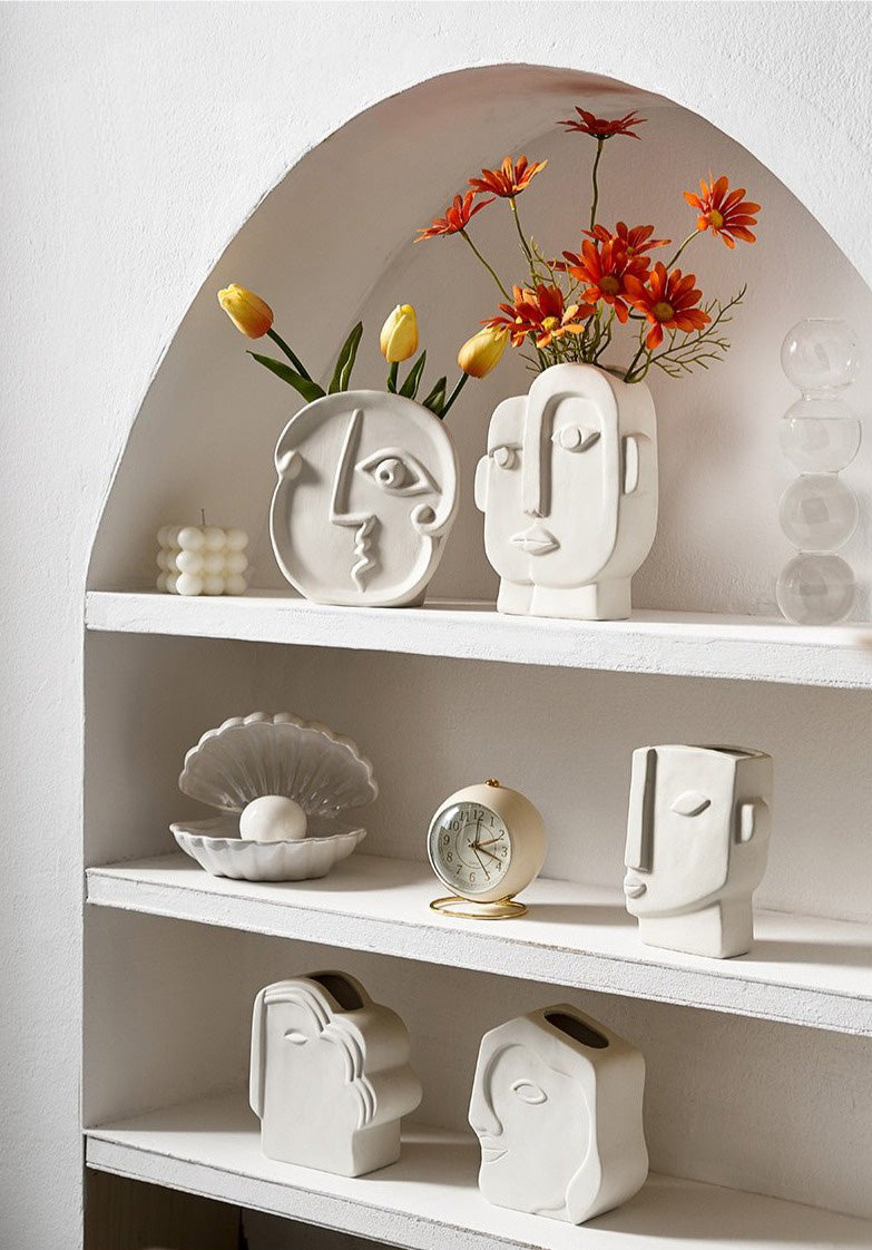 Ceramic Facial Figure Vase