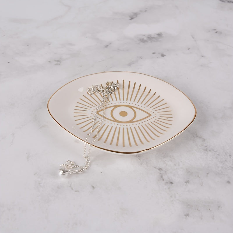 Ceramic Round Storage Plate Tray for Ring Necklace Earrings Jewelry