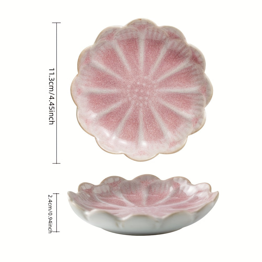 Pink Jewelry Tray for Jewelry Key, Flower-Shape Ring Holder