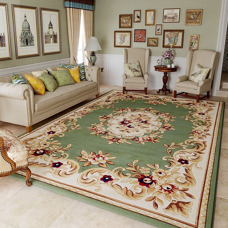 European Flowers Style Area Rug, Vintage Carpet for Living Room Bedroom