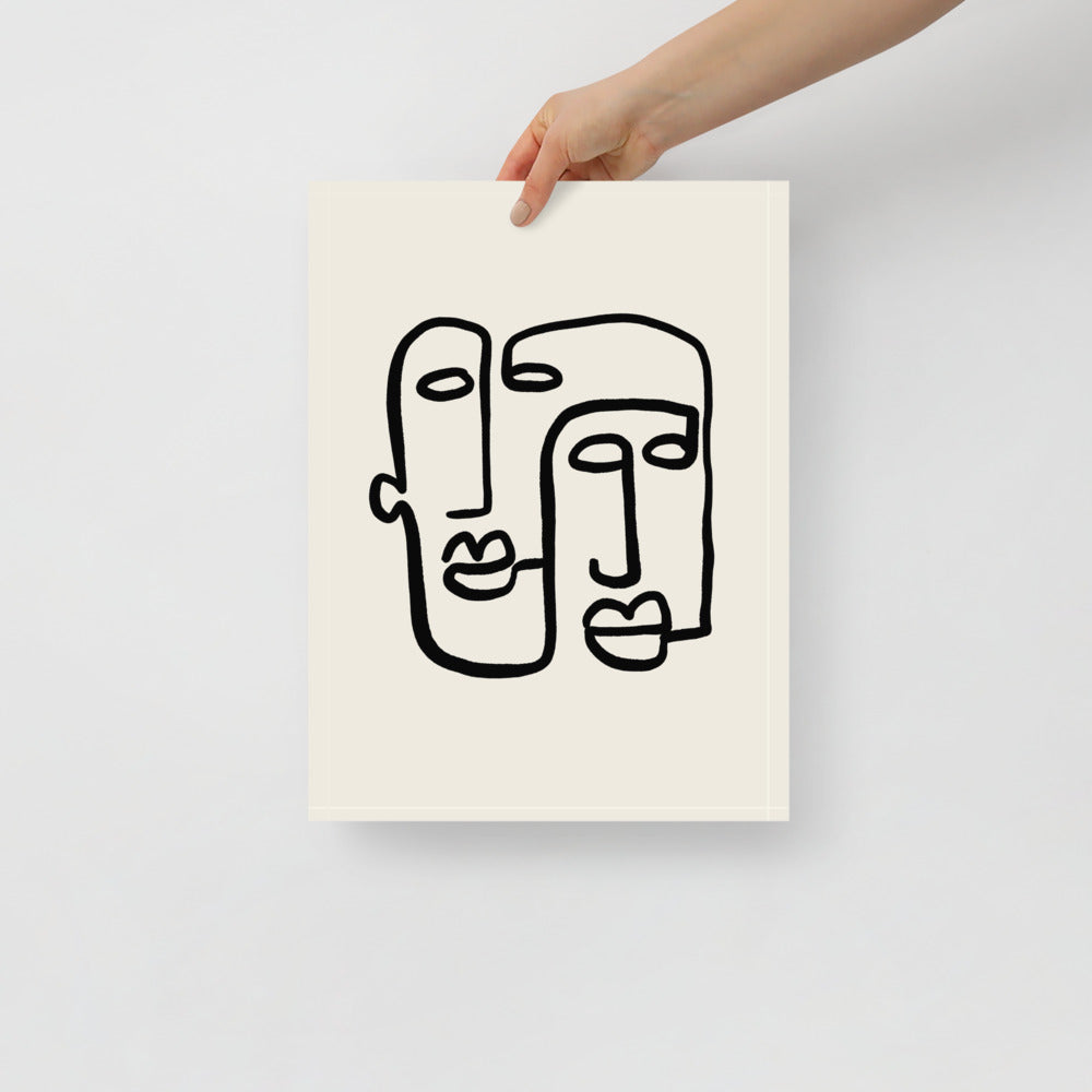 Abstract 2 Faces Wall Art