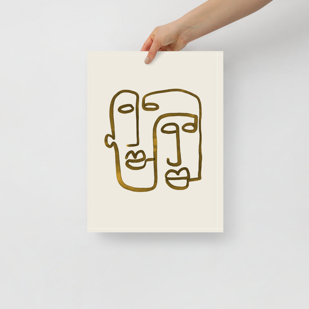 Abstract 2 Faces Wall Art