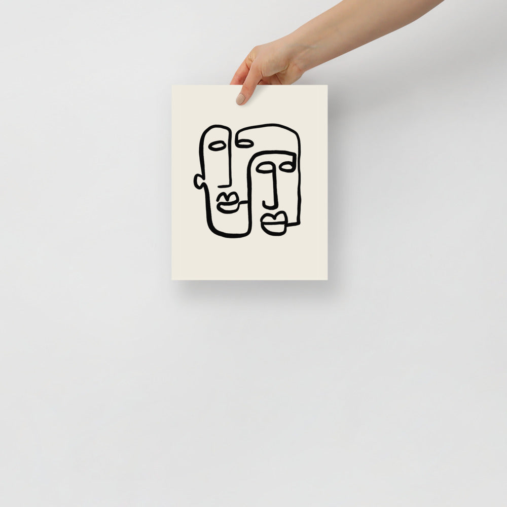 Abstract 2 Faces Wall Art