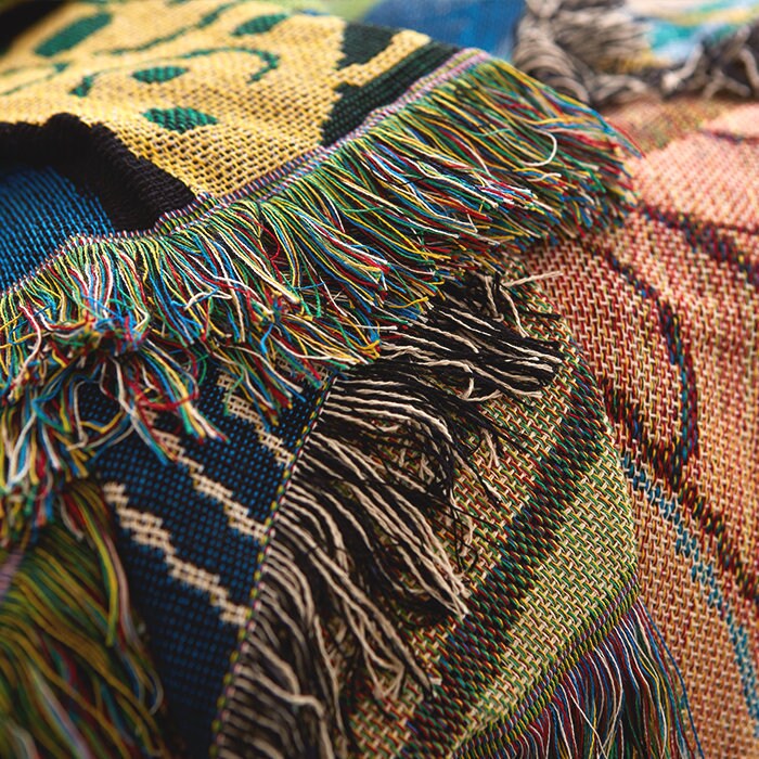 Peacock pattern sofa blanket, Double-Sided Use Sofa Throw Blanket, Large Woven Tapestry Jacquard Throw, Housewarming gift.