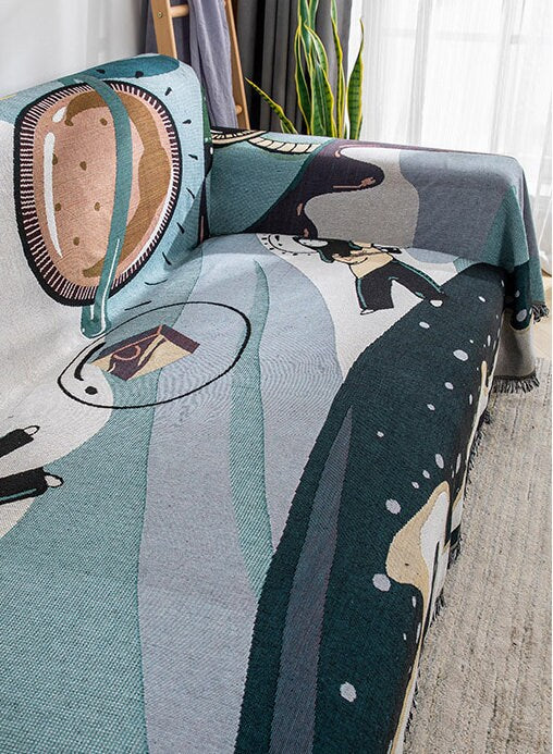 Nordic Blanket, Wall Art Blanket, Couch Throw, Large Woven Tapestry Jacquard Throw, Gift for Her, Birthday Gift, Decor