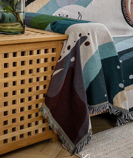 Nordic Blanket, Wall Art Blanket, Couch Throw, Large Woven Tapestry Jacquard Throw, Gift for Her, Birthday Gift, Decor